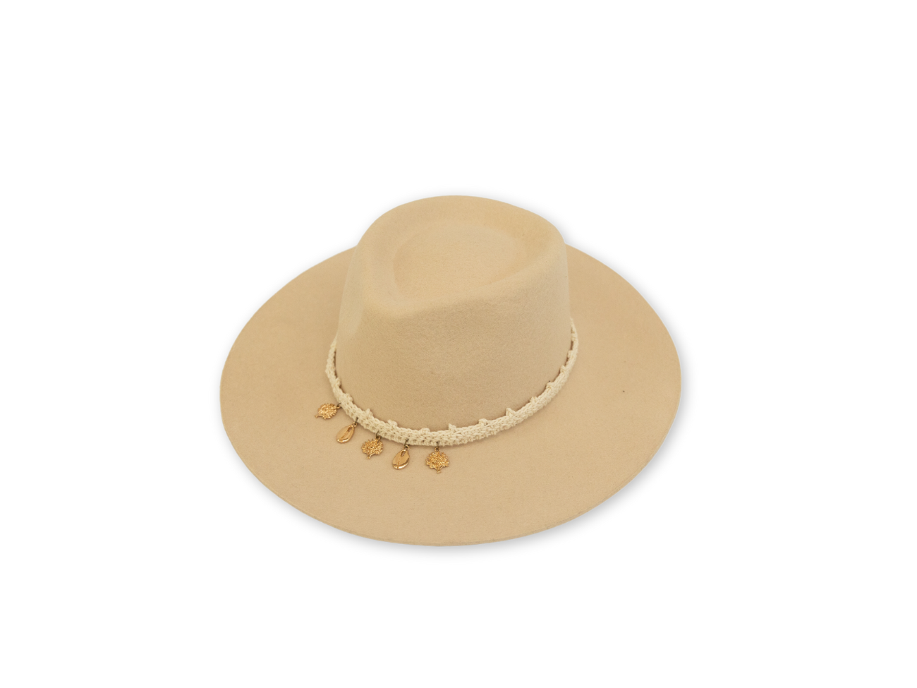 Hatstrap Picot Coral Cowry - Warm White