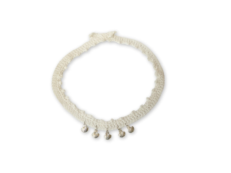 Hatstrap Picot Seashell Silver - Warm White