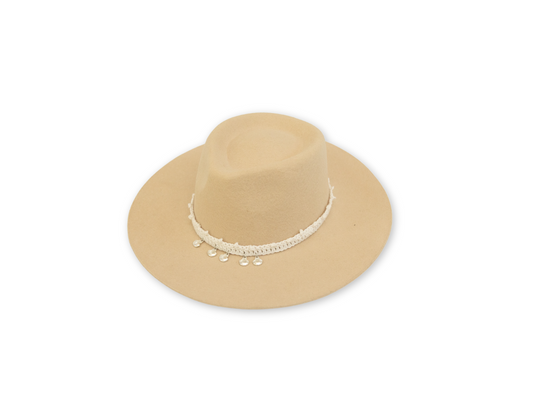 Hatstrap Picot Seashell Silver - Warm White