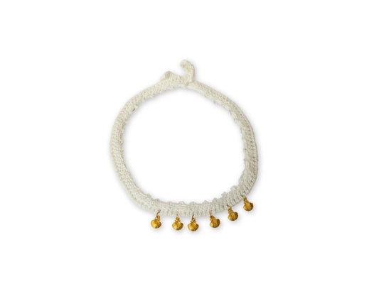 Hatstrap Picot Seashell Gold - Warm White