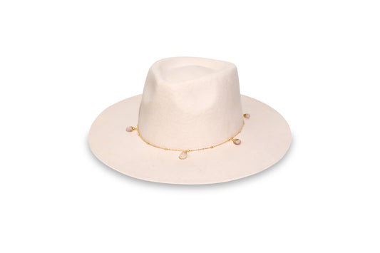 Hatstrap - Rose quartz gem